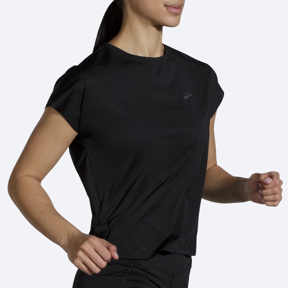 Brooks Sprint Free Short Sleeve Kadın Tişört Siyah | TR-501286