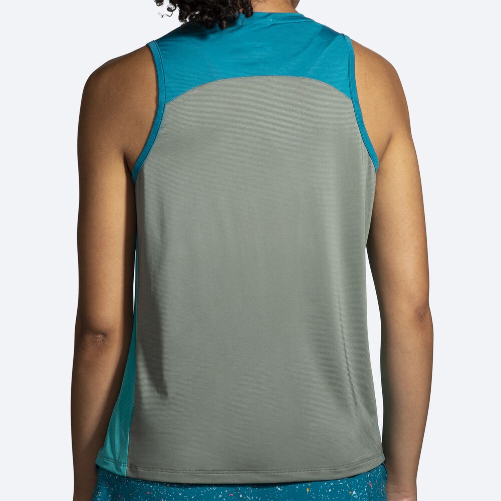 Brooks Sprint Free Tank 2.0 Kadın Atlet Yeşil | TR-574192