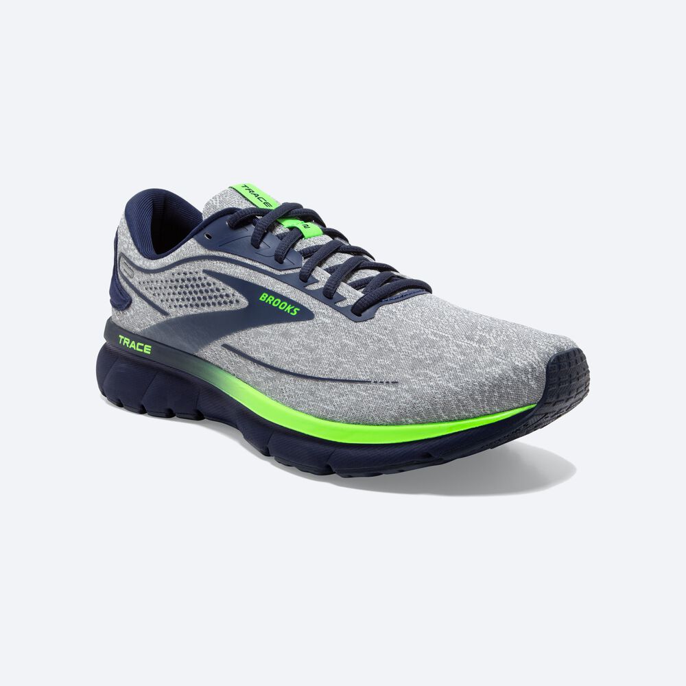 Brooks Trace 2 Erkek Koşu Ayakkabısı Gri/Mavi/Yeşil | TR-401362