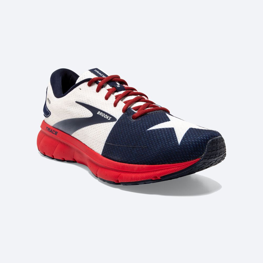 Brooks Trace 2 Erkek Koşu Ayakkabısı Kırmızı/Beyaz/Lacivert | TR-618759