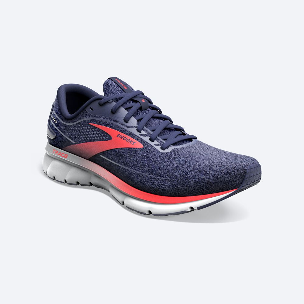 Brooks Trace 2 Erkek Koşu Ayakkabısı Lacivert/Gri/Kırmızı | TR-973814