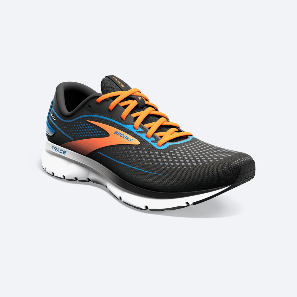 Brooks Trace 2 Erkek Koşu Ayakkabısı Siyah/Mavi/Turuncu | TR-456210